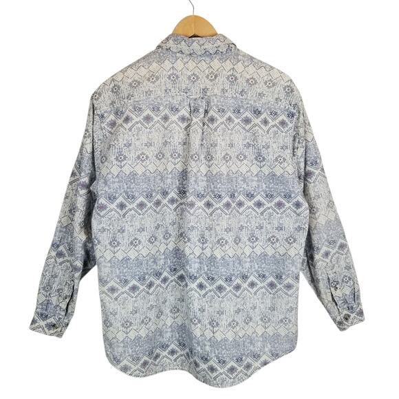 Cabela's Women's Blue 100% Cotton Casual Button Up Long Sleeve Shirt Size Large - Picture 2 of 5